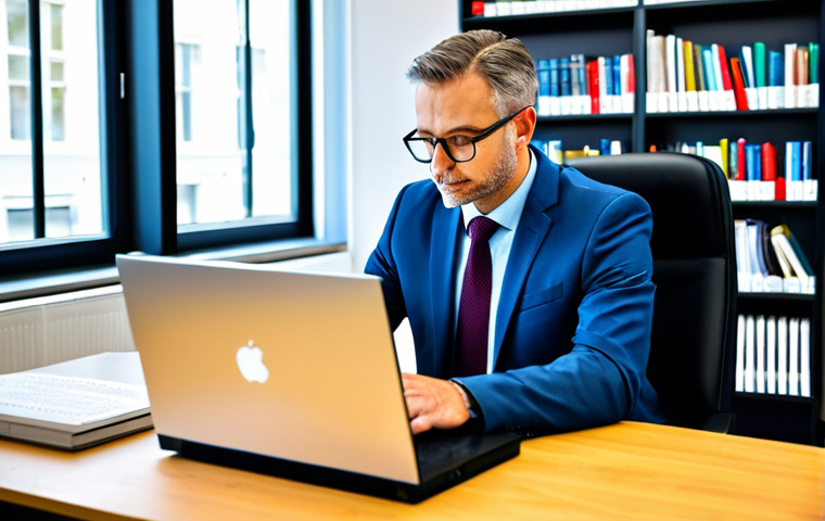 Ethical AI Officer in a Modern Office**

"A professional 'Ethical AI Officer', fully clothed in a modest business suit, working at a computer in a bright, modern office. Shelves are filled with books on ethics, law, and technology. The scene should convey responsibility and thoughtfulness. Perfect anatomy, correct proportions, natural pose. Safe for work, appropriate content, professional, modest, family-friendly, high quality."

**