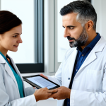 AI in Healthcare - Doctor Consultation**

"A compassionate doctor, fully clothed in a professional white coat, consulting with a patient in a modern Italian hospital. The doctor is reviewing AI-generated diagnostic results on a tablet. Clean, well-lit environment. Professional, safe for work, appropriate content, medical setting, perfect anatomy, natural pose, family-friendly."

**